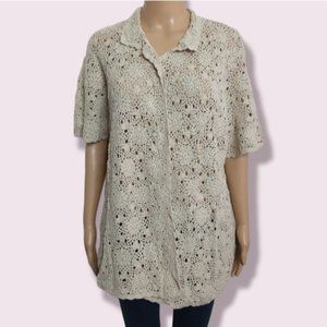 Short Sleeve Button Up Cardigan Sz 16